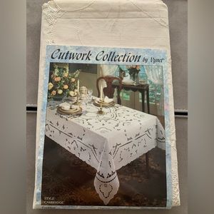 NWT Cutwork Collection Lace Vinyl Tablecloth